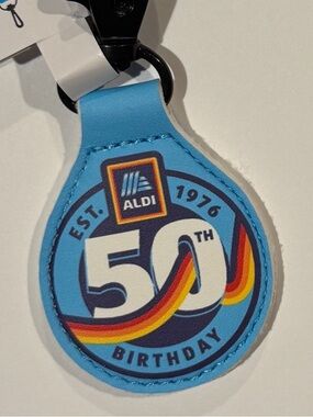 Aldi 50th Birthday Aldi Gear Quarter Holder Keeper Souvenir Keychain 2026 NEW